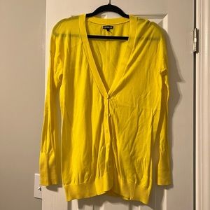 Yellow Express button down cardigan